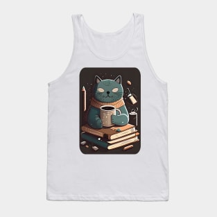 Coffee, Cats, and Books - Funny Cats Tank Top